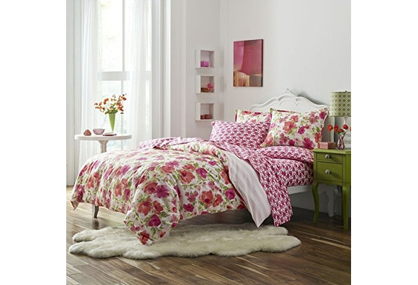 Os 3 Piece Full Queen Pink Camo Comforter Set Reversible Bedding French Country Floral Graphic Stripe Pattern Light Pink Orange Damask Flower Paisley Medallion Hippie Bohemian Kashmir Wish