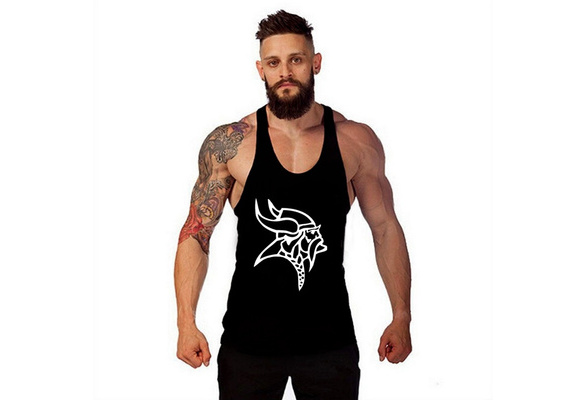 Hot Gym Singlets Minnesota Vikings Men's Tank Top Bodybuilding Fitness  Stringer Sportwears