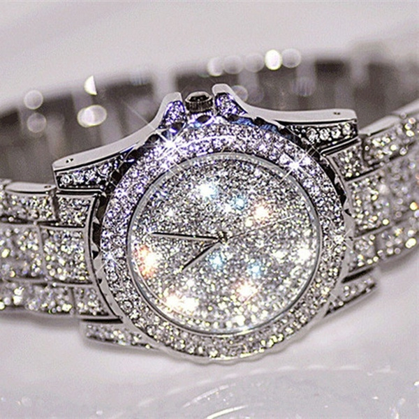 Ladies silver bling discount watches