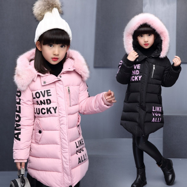 Fashion Kid Clothes Girl Winter Long Cotton-padded Coat Winter Children  Outerwear
