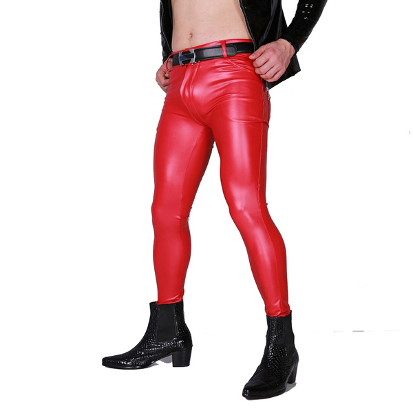 Mens fashion Latex PU workout fitness 