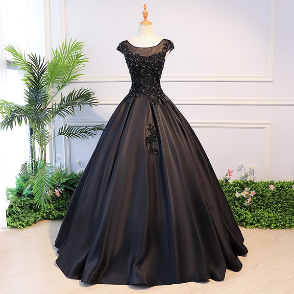 Sexy Black Ball Gown Quinceanera Dresses 15 Sweet 16 Puffy Quinceanera ...