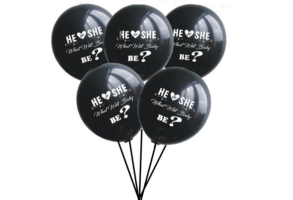 10pcs 10inch He Or She Baby Balloon Gender Reveal Party Black Balloon Baby Shower Wedding Decor Boy Birthday Party Supplies Wish