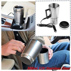 12V Car Heating Cup Car Heated Mug, 450 ml Stainless Steel Travel