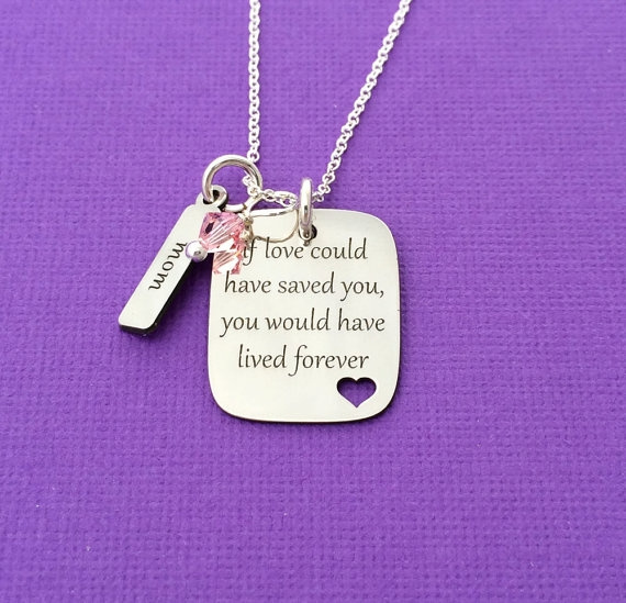 Engraved necklace in memory of a online loved one