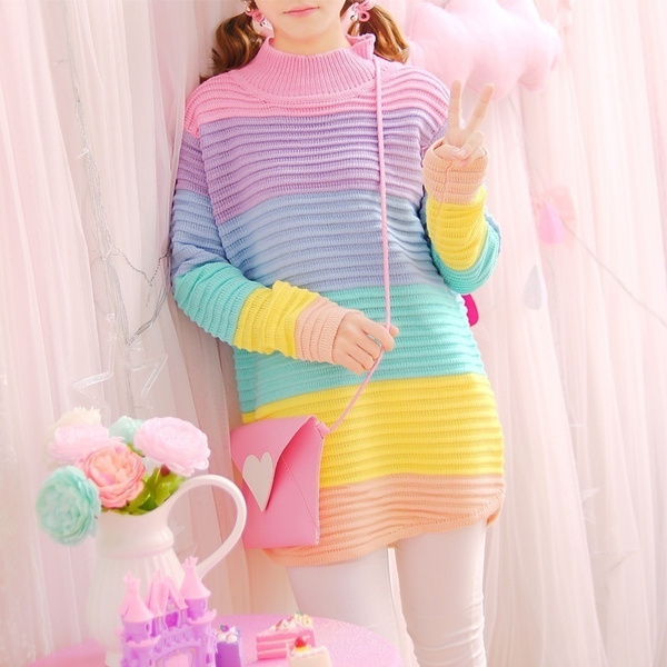 Pastel rainbow clearance turtleneck