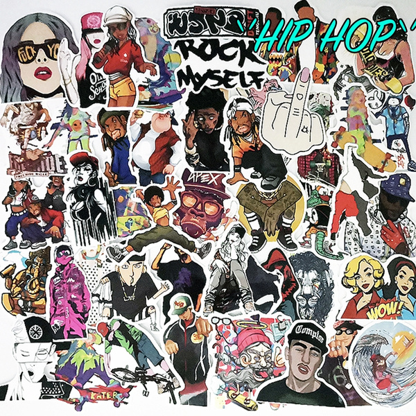 48 Pcs New Hip hop Rapper Music Sticker Guitar Laptop Stickers Car 48 Pcs New Hip hop Rapper Music Sticker Guitar Laptop Stickers Car