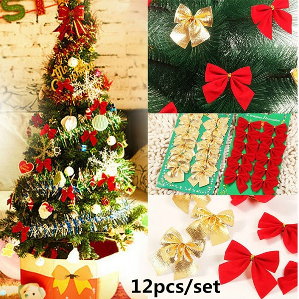 Bows Bowknot Present Xmas Decoration Ornament 3 color Christmas Tree Party Gift