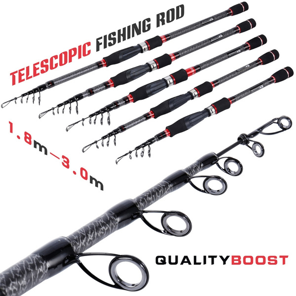 1.8-3.0m Carbon Fiber Surf Rod Telescopic Spinning Fishing Rod