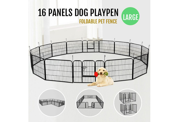 large 16 panels pet dog cat metal exercise barrier fence playpen kennel yard new