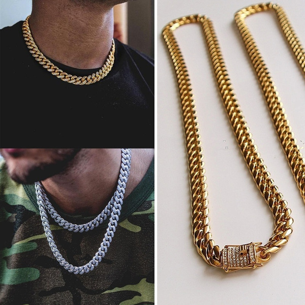 mens fashion gold necklace