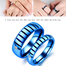 Steel, Couple Rings, DIAMOND, Love