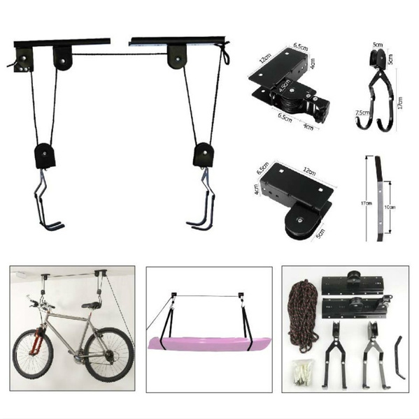 Hanging Bike Rack Super Space-Saving Mounted Bicycle Ceiling Hoist Rack ...