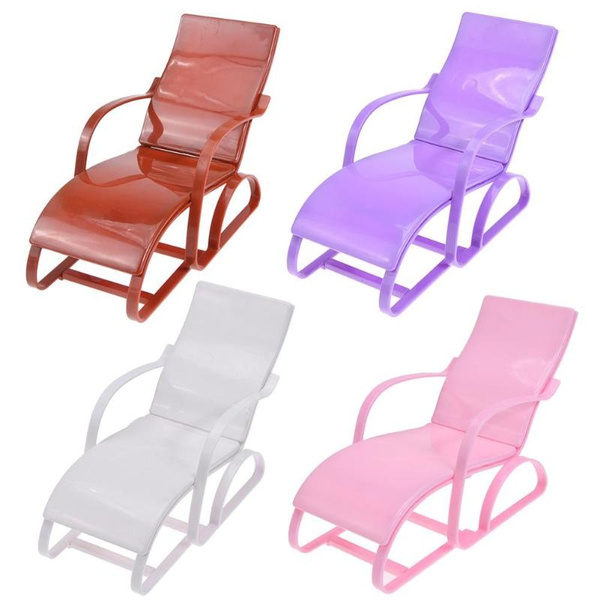 1pcs Rocking Beach Lounge Chair for Barbie Doll Pink Chairs Dream