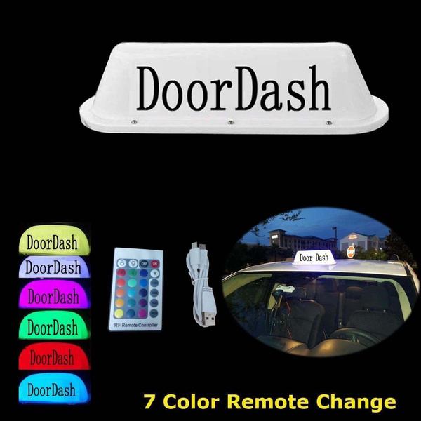 DoorDash Taxi Top Light LED Roof doordash Sign TOP light 12V wit 3M charger line