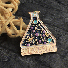 Brooch Pin Science Experiment Cup Chemical Reaction Space Planet Lapel Pins Funny Humor Jewelry Science Lover Gift