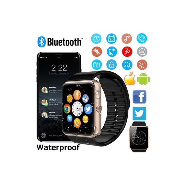 2018 bluetooth smart watch smart bracelet with camera support sim tf watch