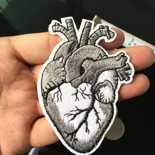 Human Heart Surgeon Anatomical Embroidered Applique Iron-on Patch Sewing DIY