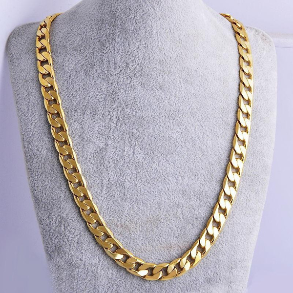 Mens Necklace Gold Filled Curb Cuban 