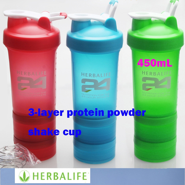3-layer protein powder shake cup 450ml Smart Shake Protein Blender Shaker  Mixer Cup Drink Bottle