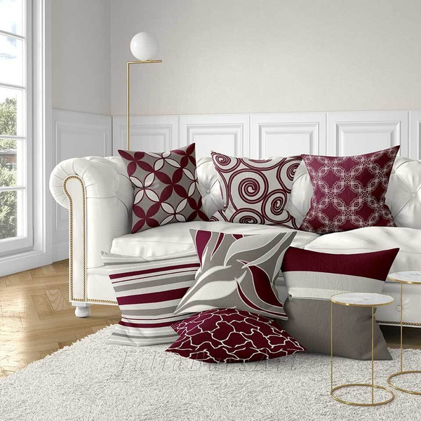 Maroon pillows sale