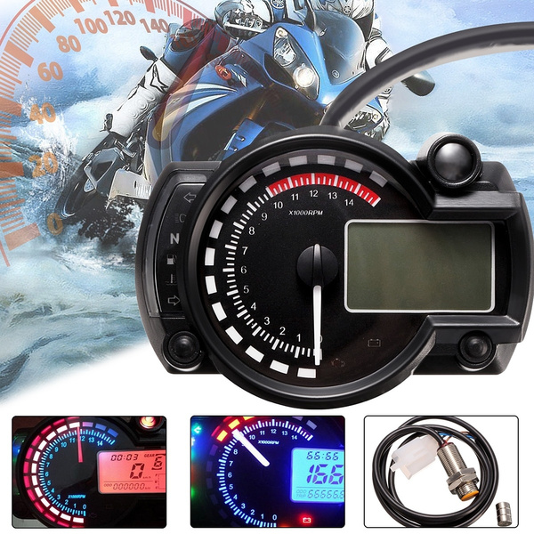 15000rpm Modern Motorcycle Digital Light Lcd Digital Gauge Speedometer Tachometer Odometer