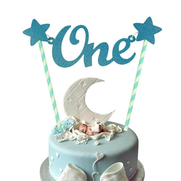 1/2 6months Baby Boy and Girl Milestone Cake Smash Cake Topper - Craftycle