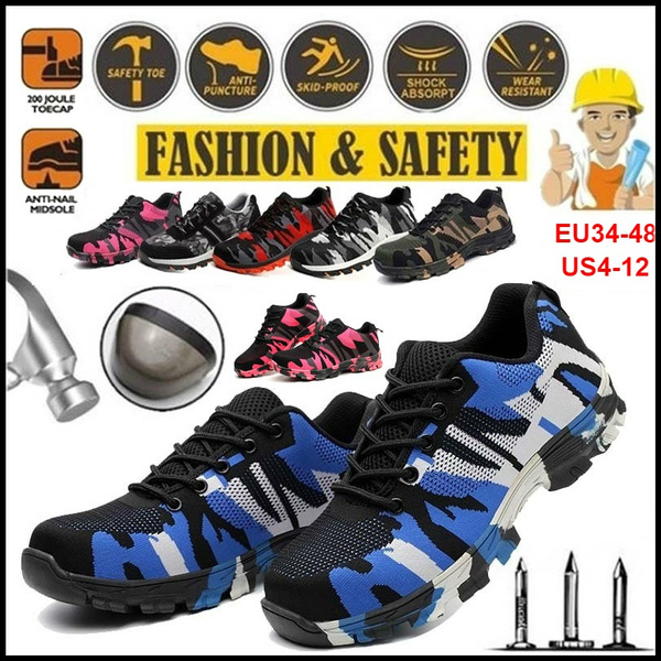 Mens Work Safety Shoes Steel Toe Cap Bulletproof Boots Indestructible Sneakers 