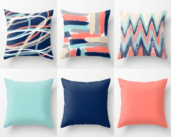 aqua pillow covers