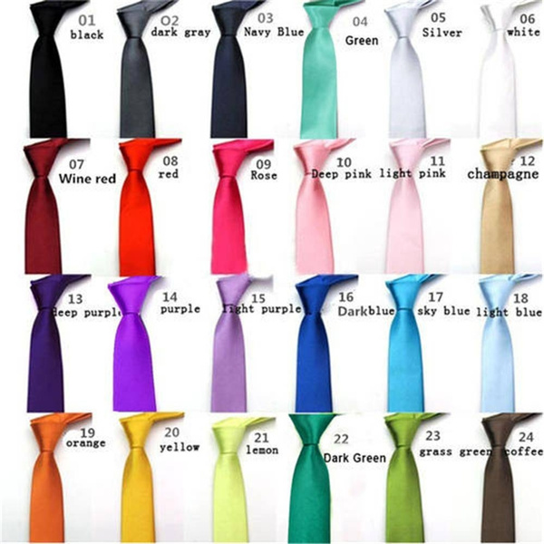 New Polyester Men's 1.5" skinny Neck Tie only solid formal wedding party pink 