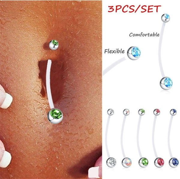 Piercing Plastique Briana Williams 5 PCS Clair Flexible Bioplast Industrielle Haltère Corps Bijoux Piercing Retenue 32mm Piercing Helix Transparent