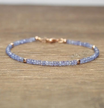 Natural Tanzania Blue Tanzanite Zoisite Gemstone Beads Bracelet 7.5mm AAAA  | eBay