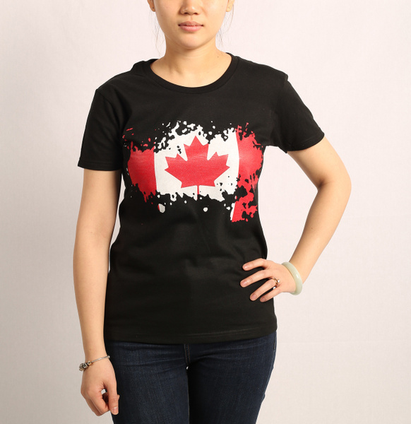 Canada Maple Leaf T-shirt Canadian Flag Shirts Women Funny O Neck Short  Sleeve T-Shirts High Quality Women T Shirts | Wish
