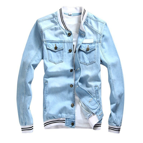 mens denim baseball jacket