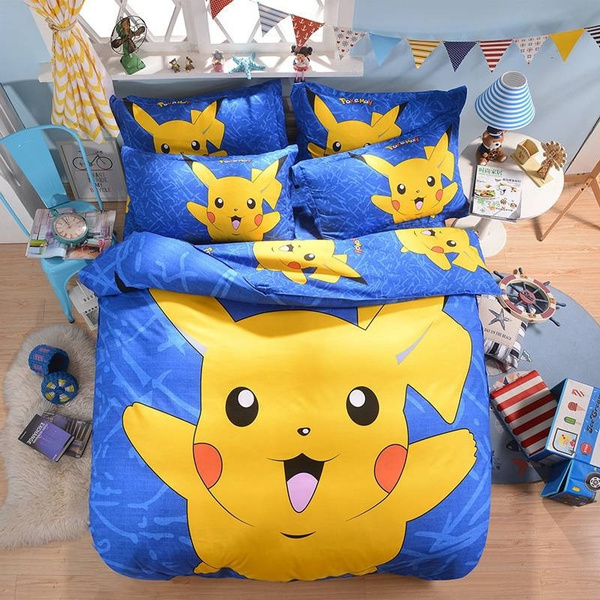 Fashion Pokemon Big Pikachu Bedding Set, Pokemon Twin Bedding Set
