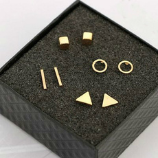 Triangles, Jewelry, gold, Stud Earring