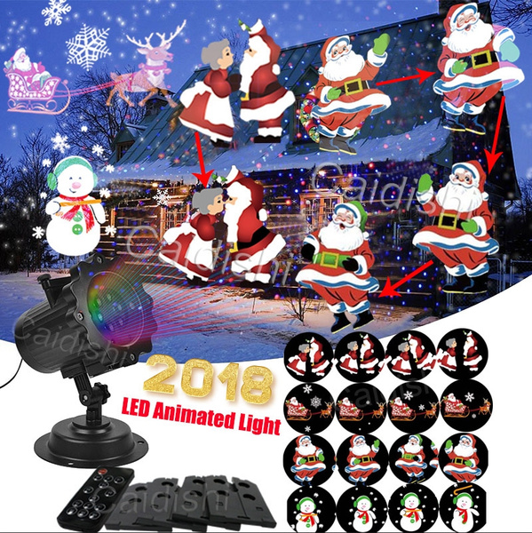 Moving Christmas LED Laser Projector Light Ocean Wave Santa Animation Xmas Decor 