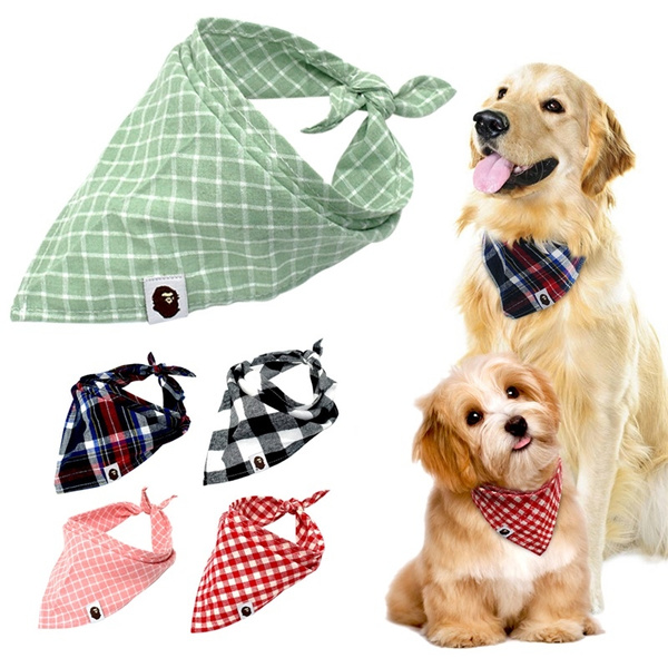 Tartan Plaid Dog Bandana Cats and Puppies Large Medium Small Dog Scarf Pet Accessories for Dogs 