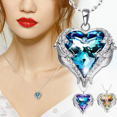 Heart, silverwingsheartnecklace, Jewelry, Angel