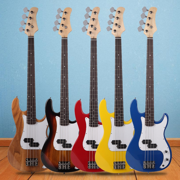 Vintage Brand 4 String Electric Bass Guitar Black Blue White Red Wood Gold Wish