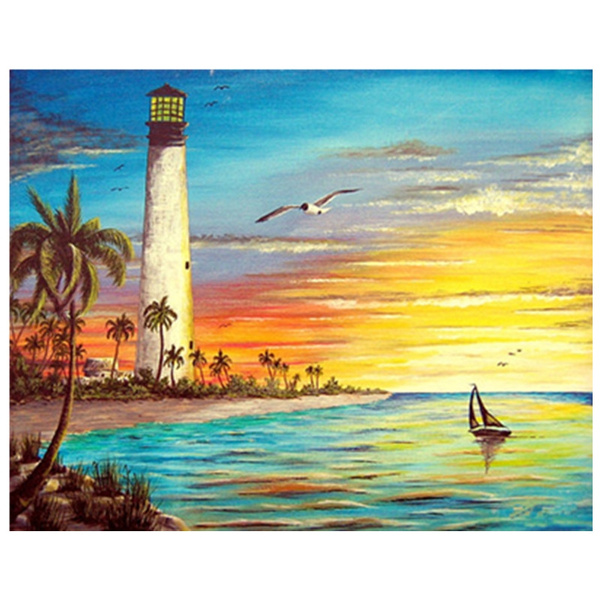 Beach Lighthouse DIY Diamond Painting