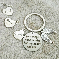 Memorial KeyChain, Your Wings Were Ready, but My Heart Was Not, Sympathy Gift, Remembrance Gift, Loss of Loved One, Loss of Parent