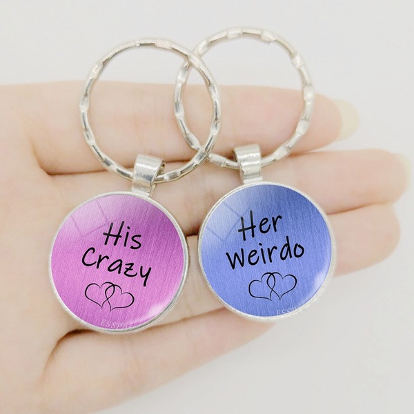 Couple Keychain Valentine's Day Gift Couple Gifts for Boyfriend and  Girlfriend His Crazy Her Weirdo Couple Keychain for Him and Her