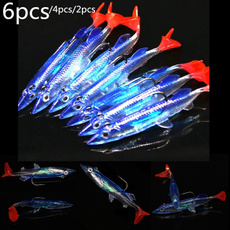 2 uds / 4 uds / 6 uds señuelo de pesca luminoso de noche falsa Artificial sombra de manivela de natación cebos para minnow Crankbait con aparejos de ganchos