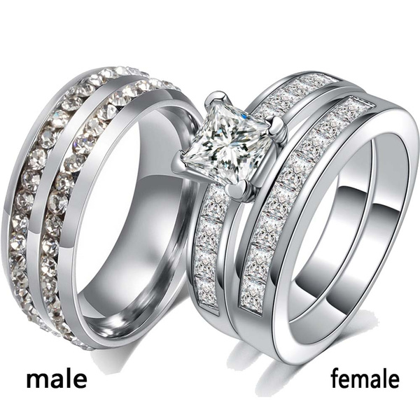 Personalized Sun and Moon Relationship Couple Promise Rings Set – Loforay