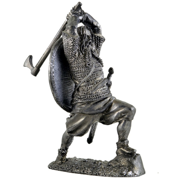 Tin Toy Soldier Assembled Unpainted Warrior viking #16 54mm 1/32 miniature 