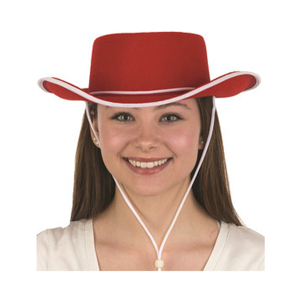 Red felt cowboy hat adult Clearance