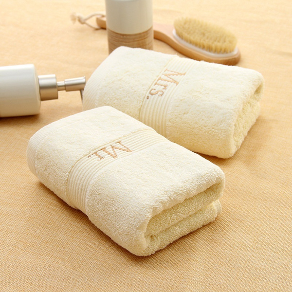 How To Easily Embroider Mr + Mrs Hand Towels!