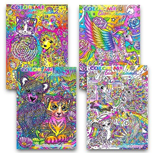 Download Lisa Frank Adult Coloring Book Set 4 Premium Lisa Frank Coloring And Activity Books For Adults Wish