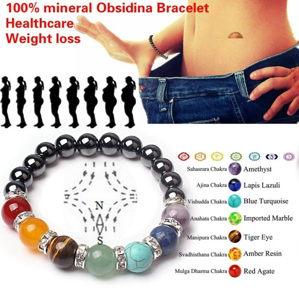 B-0151 Beautiful Magnetic Hematite Gemstone Fertility Charm Wish Bracelet 